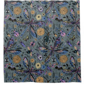 スレーター灰色のドゥードルバグ シャワーカーテン (正面)