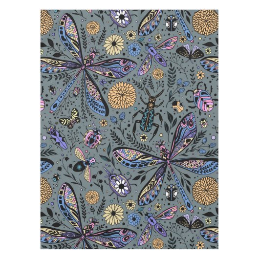 スレーター灰色のドゥードルバグ テーブルクロス (正面)