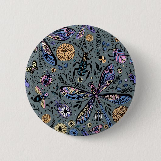 スレーター灰色のドゥードルバグ 缶バッジ (正面)