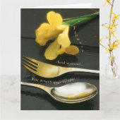 スレートの上の花 カード (黄色い花)