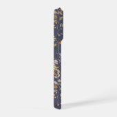 スレートウォーターカラーの野の花モノグラム入りフラワー iPhoneケース (右側面)