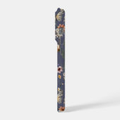 スレートウォーターカラーの野の花モノグラム入りフラワー iPhoneケース (左側面)