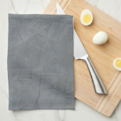 スレートグレーのベニス風プラスター キッチンタオル (四つ折り)