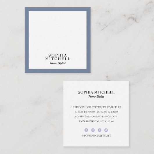 スレートグレー スクエア名刺 (正面/裏面)