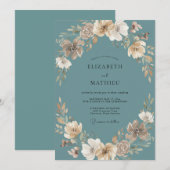 スレートグレー＋タウペリース結婚式 招待状 (正面/裏面)