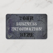 スレートグレー、パステル調の羽、aの優美な渦巻 名刺 (裏面)