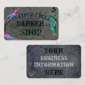 スレートグレー、パステル調の羽、aの優美な渦巻 名刺 (正面/裏面)