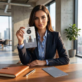 スレートグレー | ミニマリスト企業従業員写真 バッジ