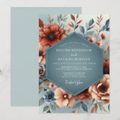 スレートコッパーオータムウェディング 招待状 (正面/裏面)