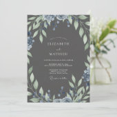 スレートサファイアペイントペタルウェディング 招待状 (スタンド正面)