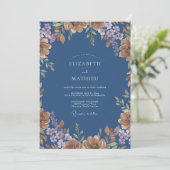 スレートソフトモーブの芍薬の結婚式 招待状 (スタンド正面)