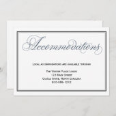 スレートブルーのウェディングアコモデーション封入カード 招待状 (正面/裏面)