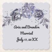 スレートブルーのウェディング用ペーパコースターをマッチング ペーパーコースター (正面)