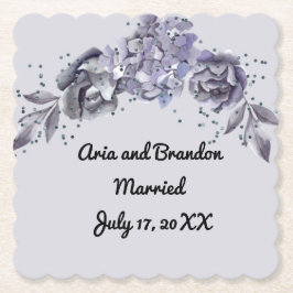 スレートブルーのウェディング用ペーパコースターをマッチング ペーパーコースター