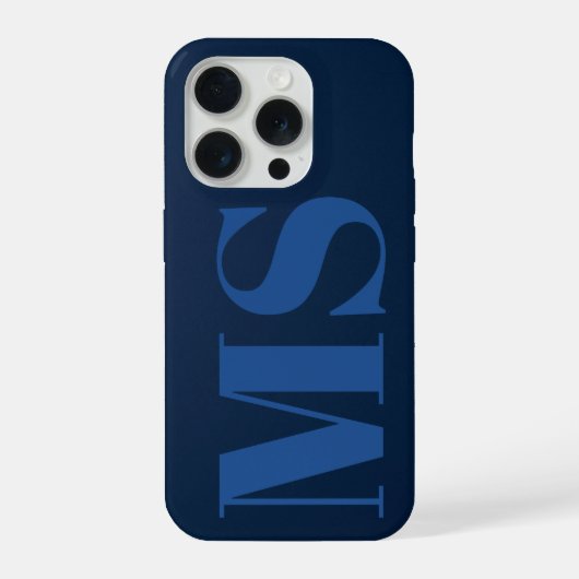 スレートブルーのミニマルモノグラムiPhoneケース Case-Mate iPhoneケース (裏面)