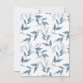 スレートブルーの層状水彩の葉のパターン 招待状 (裏面)