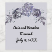 スレートブルーの結婚式に合うワインボトルラベル ワインラベル (シングルラベル)