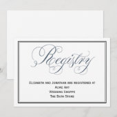 スレートブルーの結婚式レジストリー封入カード 招待状 (正面/裏面)