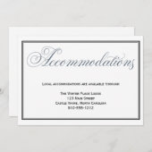 スレートブルーの結婚式宿泊施設カード 招待状 (正面/裏面)