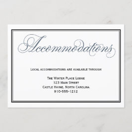 スレートブルーの結婚式宿泊施設同封カード 招待状