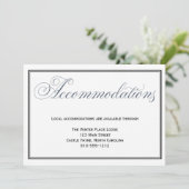 スレートブルーの結婚式宿泊案内カード 招待状 (スタンド正面)