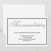 スレートブルーの結婚式宿泊案内カード 招待状 (正面/裏面)