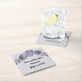スレートブルーの結婚式用紙コースター ペーパーコースター (インサイチュ)