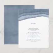 スレートブルーオンブル水彩ウェディングインサート エンクロージャーカード (正面/裏面)