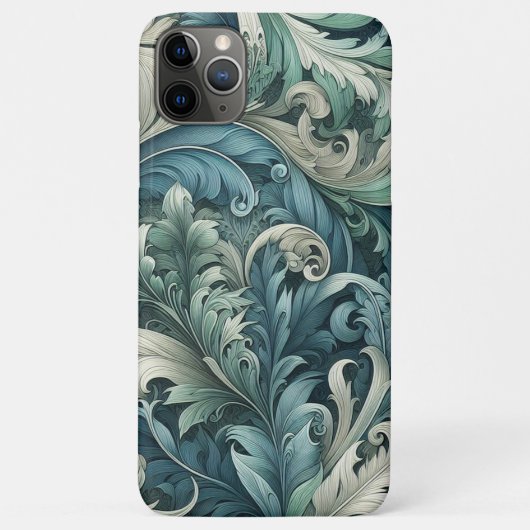 スレートブルー・テアル・グリーン・グレー・ペイズリーアート柄 Case-Mate iPhoneケース (裏面)