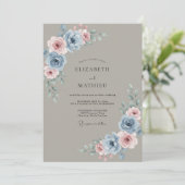 スレートマウブの芍薬の結婚式 招待状 (スタンド正面)