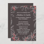 スレート モダン ミストルテート ホリデー リハーサル ディナー 招待状 (正面/裏面)