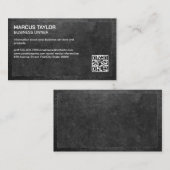 スレート |レザー縁ど | QRコード 名刺 (正面/裏面)