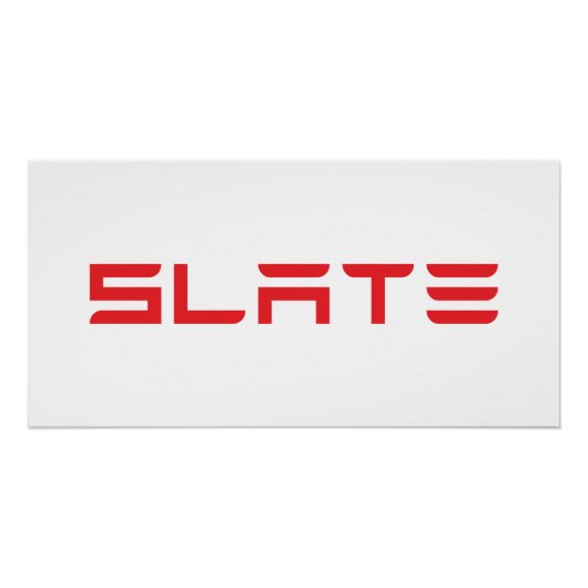 スレートTeslaロゴ ポスター (正面)