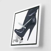 スレーブ上の巨大なStilettoブート スクエア壁時計 (傾斜)
