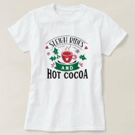 スレーライド&ココアクリスマスキュートな女性のTシャツ Tシャツ