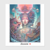 スレ風変わりアルエイリアン女性芸術 シール (シート)