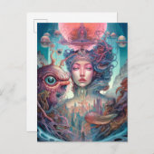 スレ風変わりアルエイリアン女性芸術 ポストカード (正面/裏面)
