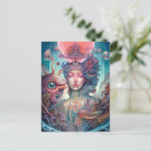 スレ風変わりアルエイリアン女性芸術 ポストカード (スタンド正面)