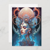 スレ風変わりアルエイリアン女性芸術 ポストカード (正面/裏面)
