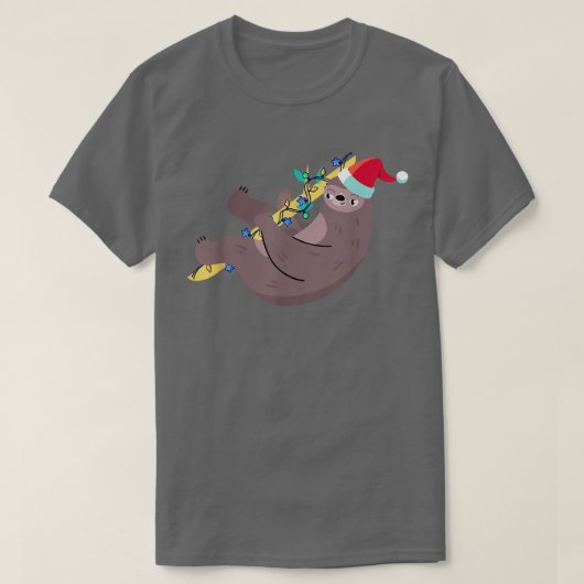 スロおもしろいスハワイアンクリスマスライツサンタハットクリステム Tシャツ (デザイン正面)