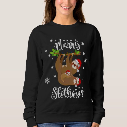スロおもしろいスメリーマスクリスマススロース スウェットシャツ (正面)