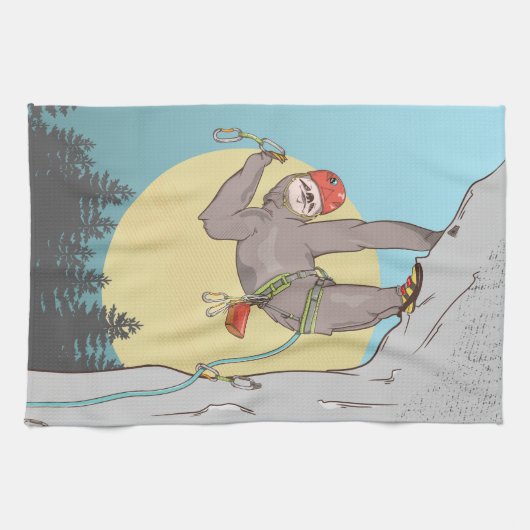 スロおもしろいスロック登山 キッチンタオル (横)