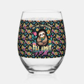 スロおもしろいス引用文オールオーバープリント ステムなしワイングラス (正面)