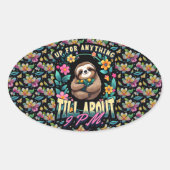 スロおもしろいス引用文オールオーバープリント 楕円形シール (正面)