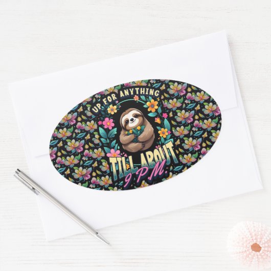 スロおもしろいス引用文オールオーバープリント 楕円形シール (封筒)