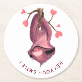 スロおもしろいス紙コースタースマイル-カスタム文字 ラウンドペーパーコースター (正面)