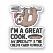 スロおもしろいス調理師つるのフォーク シール (正面)