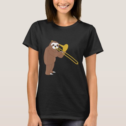 スロおもしろいス遊・トロンボーン・ブラス音楽 Tシャツ (正面)