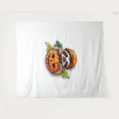 スロおもしろいス食べピザかわいい動物愛好家クラス タペストリー (正面(横))