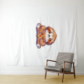 スロおもしろいス食べピザかわいい動物愛好家クラス タペストリー (インサイチュ(横))